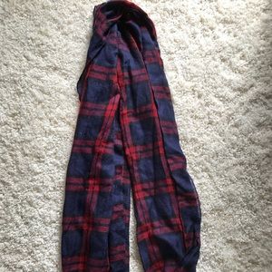 Blue and red plaid scarf